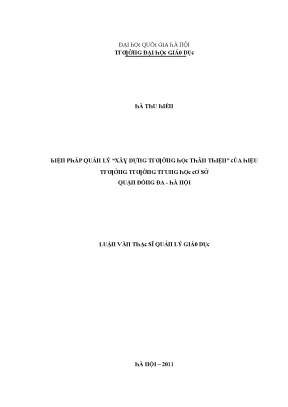 Luận văn biện pháp quản lý xây dựng trường học thân thiện của hiệu trưởng trường trung học cơ sở quận đống đa hà nội