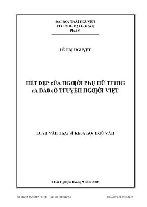 Luận văn nét đẹp của người phụ nữ trong ca dao cổ truyền người việt