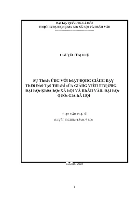 Luận văn sự thích ứng với hoạt động giảng dạy theo dào tạo tín chỉ của giảng viên trường đại học khoa học xã hội và nhân văn đại học quốc gia hà nội