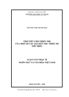 Luận văn thơ viết cho thiếu nhi của một số tác giả dân tộc thiểu số tiêu biểu