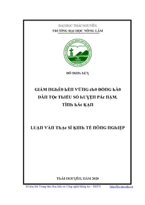 Luận văn giảm nghèo bền vững cho đồng bào dân tộc thiểu số huyện pắc nặm tỉnh bắc kạn