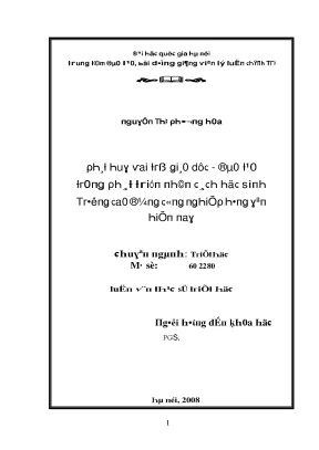 Luận văn phát huy vai trò giáo dục đào tạo trong phát triển nhân cách học sinh trường cao đẳng công nghiệp hưng yên hiện nay