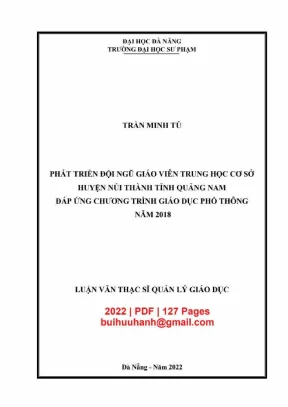 Luận văn thạc sĩ phát triển đội ngũ giáo viên trung học cơ sở huyện núi thành tỉnh quảng nam đáp ứng chương trình giáo dục phổ thông năm 2018