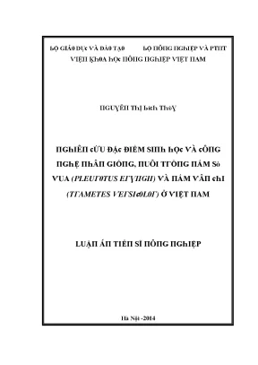 Luận văn nghiên cứu đặc điểm sinh học và công nghệ nhân giống nuôi trồng nấm sò vua pleurotus eryngii và nấm vân chi trametes versicolor ở việt nam