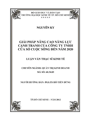 Luận văn giải pháp nâng cao năng lực cạnh tranh của công ty tnhh cửa sổ cuộc sống đến năm 2020 luận văn thạc sĩ
