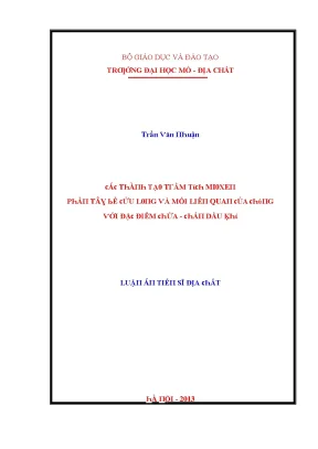 Luận văn các thành tạo trầm tích mioxen phần tây bể cửu long và mối liên quan của chúng với khả năng chứa chắn dầu khí