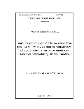 Luận văn thực trạng và một số yếu tố ảnh hưởng đến lây nhiễm hiv và một số nhiễm trùng lây qua đường tình dục ở nhóm nam bán dâm đồng giới tại hà nội 2009 2010
