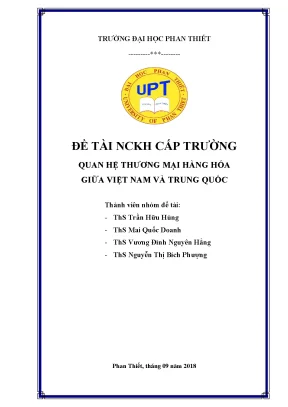 Quan hệ thương mại hàng hóa giữa việt nam và trung quốc