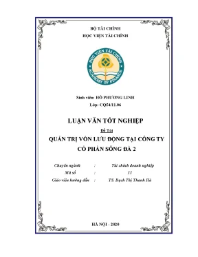 Luận văn tốt nghiệp ngành tài chính doanh nghiệp quản trị vốn lưu động tại ctcp sông đà 2