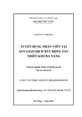 Luận văn tuyển dụng nhân viên tại sàn giao dịch bất động sản thiên kim đà nẵng