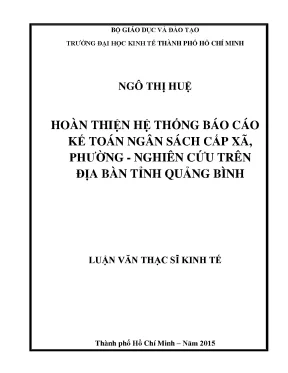 Luận văn hoàn thiện hệ thống báo cáo kế toán ngân sách cấp xã phường nghiên cứu trên địa bàn tỉnh quảng bình