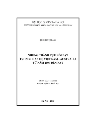 Luận văn thạc sĩ những thành tố nổi bật trong quan hệ việt nam australia từ năm 2000 đến nay