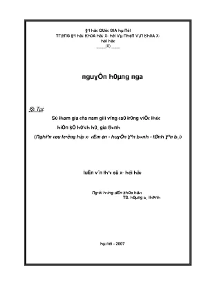 Luận văn sự tham gia của nam giới vùng cao trong việc thực hiện kế hoạch hóa gia đình nghiên cứu trường hợp xã cẩm ân huyện yên bình tỉnh yên bái