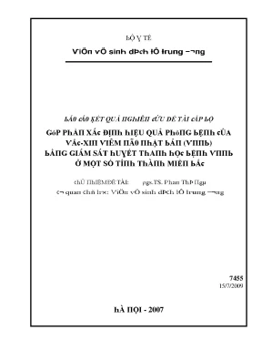 Góp phần xác định hiệu quả phòng bệnh của vắc xin viêm não nhật bản bằng giám sát huyết thanh học bệnh viêm não nhật bản ở một số tỉnh thành miền bắc