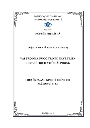 Luận án tiến sĩ kinh tế chính trị vai trò nhà nước trong phát triển khu vực dịch vụ ở hải phòng