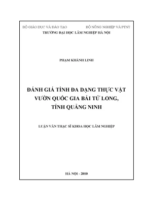 Luận văn đánh giá tính đa dạng thực vật vườn quốc gia bái tử long tỉnh quảng ninh