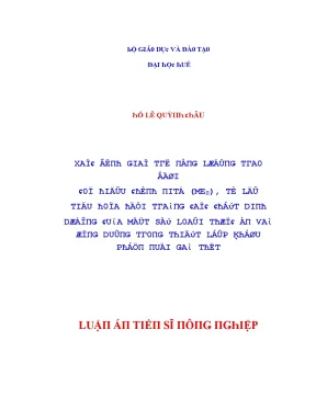 Luận văn xác định giá trị năng lượng trao đổi có hiệu chỉnh nitơ men tỉ lệ tiêu hóa hồi tràng các chất dinh dưỡng của một số loại thức ăn và ứng dụng trong thiết lập khẩu phần nuôi gà thịt