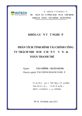 Luận văn phân tích tình hình tài chính công ty trách nhiệm hữu hạn tư vấn kế toán thanh trí