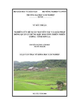 Luận văn nghiên cứu đề xuất nguyên tắc và giải pháp đồng quản lý rừng khu bảo tồn thiên nhiên copia tỉnh sơn la