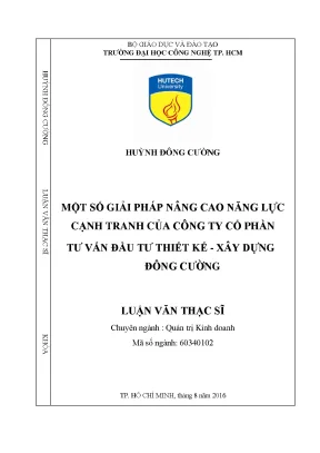 Luận văn một số giải pháp nâng cao năng lực cạnh tranh của công ty cổ phần tư vấn đầu tư thiết kế xây dựng đông cường