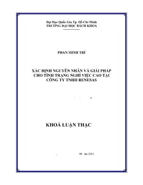 Luận văn thạc sĩ quản trị kinh doanh xác định nguyên nhân và giải pháp cho tình trạng nghỉ việc cao tại công ty tnhh renesas