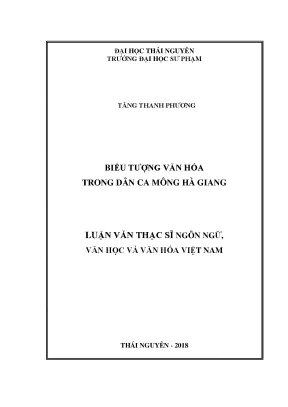 Luận văn biểu tượng văn hóa trong dân ca mông hà giang