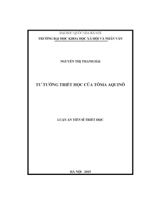 Luận án tiến sĩ tư tưởng triết học của tôma aquinô