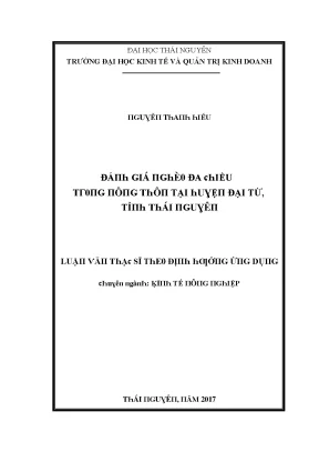 Luận văn đánh giá nghèo đa chiều trong nông thôn tại huyện đại từ tỉnh thái nguyên