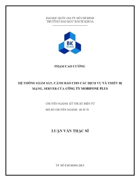 Luận văn thạc sĩ kỹ thuật điện tử hệ thống giám sát cảnh báo cho các dịch vụ và thiết bị mạng server của công ty mobifone plus