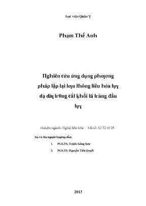 Luận văn nghiên cứu ứng dụng phương pháp lập lại lưu thông tiêu hóa tụy dạ dày trong cắt khối tá tràng đầu tụy
