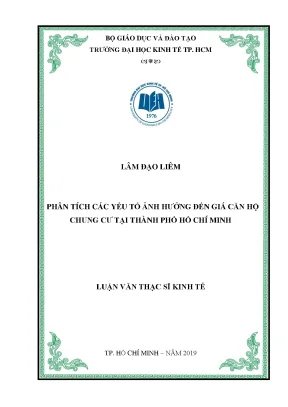 Luận văn phân tích các yếu tố ảnh hưởng đến giá căn hộ chung cư tại thành phố hồ chí minh