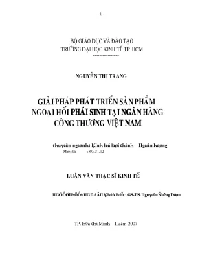 Luận văn giải pháp phát triển sản phẩm ngoại hối phái sinh tại ngân hàng công thương việt nam