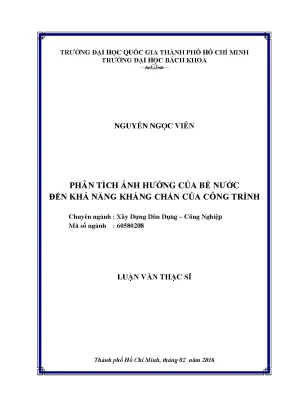 Luận văn thạc sĩ kỹ thuật xây dựng phân tích ảnh hưởng của bể nước đến khả năng kháng chấn của công trình