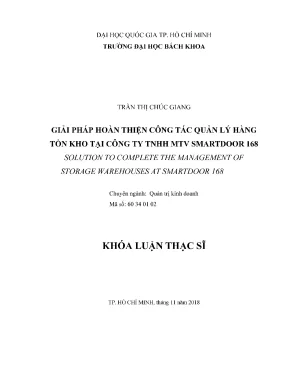 Luận văn thạc sĩ quản trị kinh doanh giải pháp hoàn thiện công tác quản lý hàng tồn kho tại công ty tnhh mtv smartdoor 168