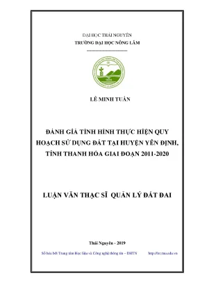 Luận văn đánh giá tình hình thực hiện quy hoạch sử dụng đất tại huyện yên định tỉnh thanh hóa giai đoạn 2011
