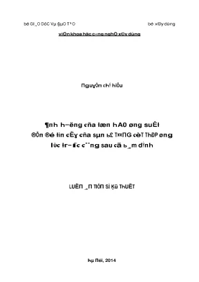 Luận văn ảnh hưởng của tổn hao ứng suất đến độ tin cậy của sàn bê tông cốt thép ứng lực trước căng sau có bám dính