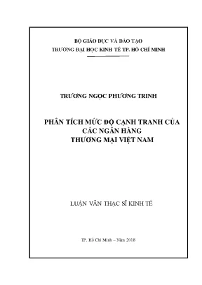 Luận văn phân tích mức độ cạnh tranh của các ngân hàng thương mại việt nam