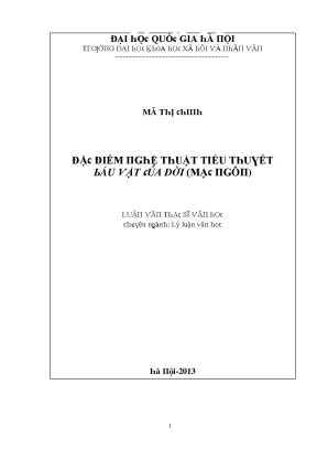 Luận văn đặc điểm nghệ thuật tiểu thuyết báu vật của đời mạc ngôn