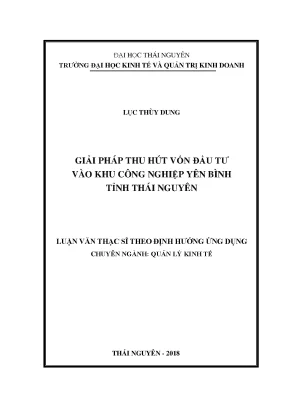 Luận văn giải pháp thu hút vốn đầu tư vào các khu công nghiệp yên bình tỉnh thái nguyên