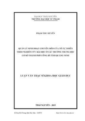 Luận văn quản lí sinh hoạt chuyên môn của tổ tự nhiên theo nghiên cứu bài học ở các trường thcs thành phố uông bí tỉnh quảng ninh