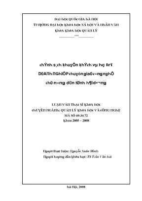 Luận văn chính sách khuyến khích và hỗ trợ doanh nghiệp chuyển giao công nghệ cho nông dân tỉnh hải dương