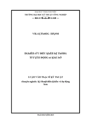 Luận văn nghiên cứu điều khiển hệ thống truyền động có khe hở