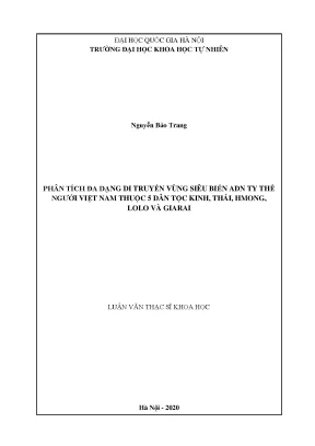 Luận văn phân tích đa dạng di truyền vùng siêu biến adn ty thể người việt nam thuộc 5 dân tộc kinh thái hmong lolo và giarai