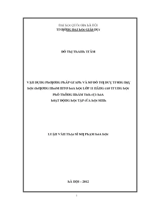 Luận văn vận dụng phương pháp graph và sơ đồ tư duy trong dạy học chương nhóm nitơ hóa học lớp 11 nâng cao trung học phổ thông nhằm tích cực hóa hoạt động học tập của học sinh