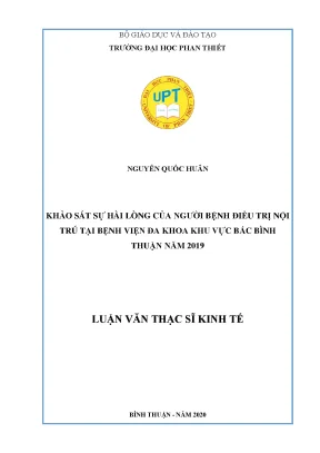 Khảo sát sự hài lòng của người bệnh điều trị nội trú tại bệnh viện đa khoa khu vực bắc bình thuận năm 2019