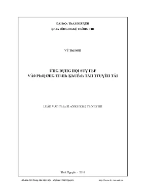 Luận văn ứng dụng nội suy rbf vào phương trình khuếch tán truyền tải