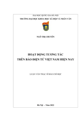Luận văn thạc sĩ báo chí học hoạt động tương tác trên báo điện tử việt nam hiện nay