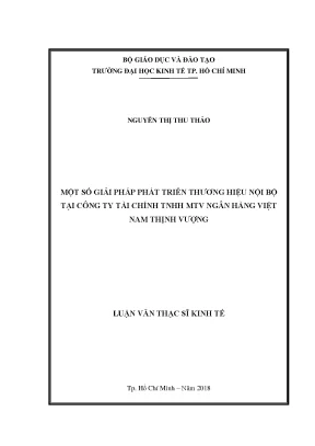 Luận văn một số giải pháp phát triển thương hiệu nội bộ tại công ty tài chính tnhh mtv ngân hàng việt nam thịnh vượng