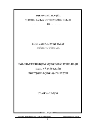 Luận văn nghien cứu ứng dụng mạng nơron trong nhận dạng và điều khiển đối tượng động học phi tuyến