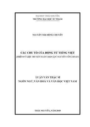 Luận văn các chu tố của động từ tiếng việt trên cứ liệu truyện ngắn chọn lọc nguyễn công hoan